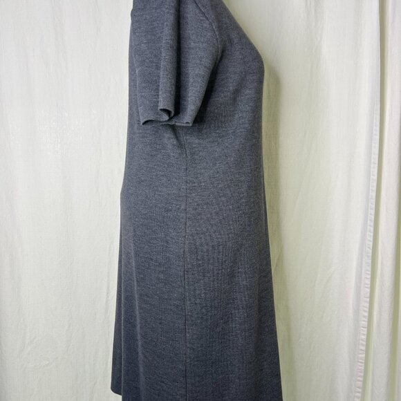 Gispa Donna Neiman Marcus Grey Sweater Dress Short Sleeve Wool Blend Size 2X - Picture 2 of 8